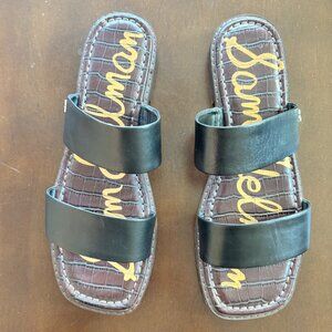 Sam Edelman Haydee Black Double Strap Slides